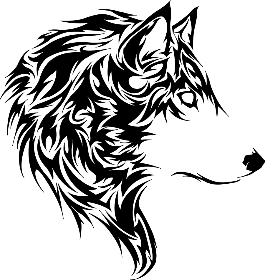 Tete de loup tribal